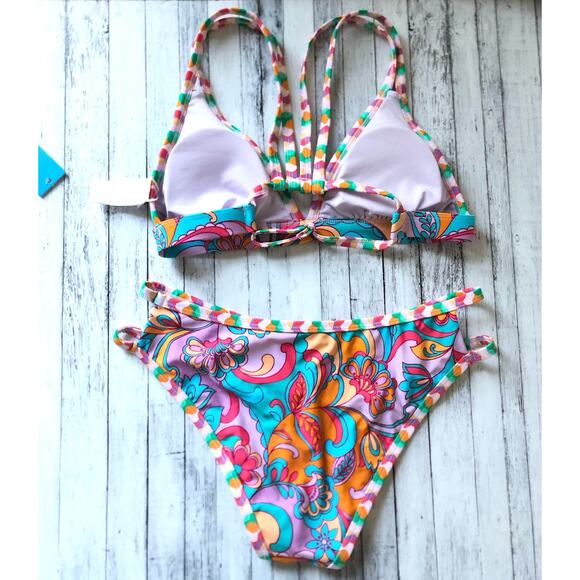 Cupshe two-piece bathing suit boho paisley size Small - Picture 2 of 8